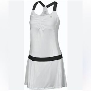 Wilson White Tennis Dress with Black Waistband Womens Tea Lawn Dress XS